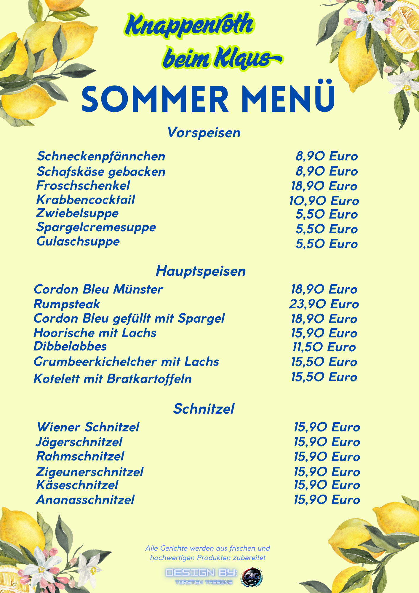 Unsere Sommerkarte 2025 Unsere Sommerkarte 2025